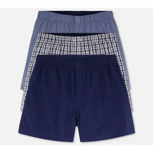 Gap Men Cotton Boxers 3-Pk Elysian Blue/Plaid/Infinity Size S